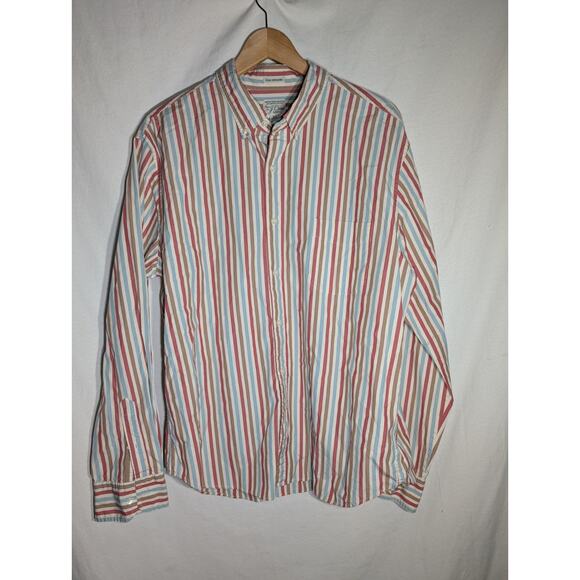 J. Crew Mens Slim Untucked Button Down Shirt XL Organic cotton poplin stretch - Picture 1 of 6